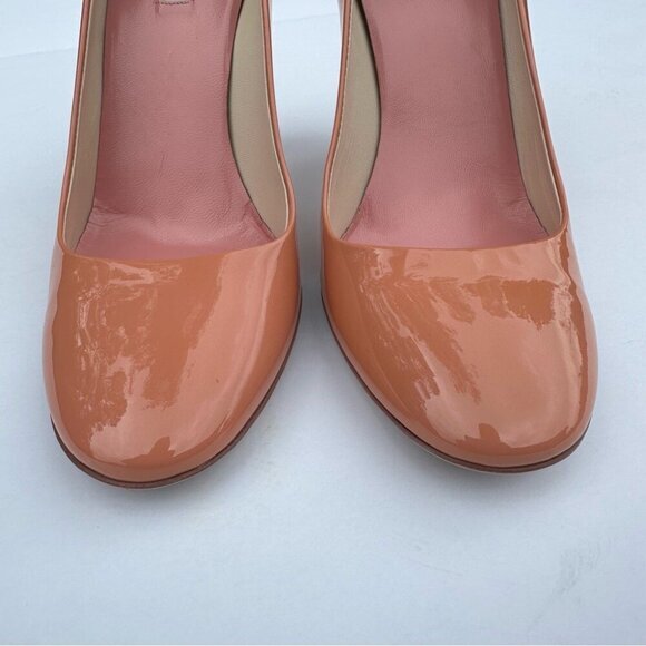 Prada Women's Pink Vero Cuoio Patent Leather Designer Heels EU 37.5/ US 7 - Picture 5 of 13